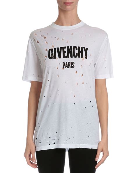 givenchy shirt white|givenchy t shirt with holes.